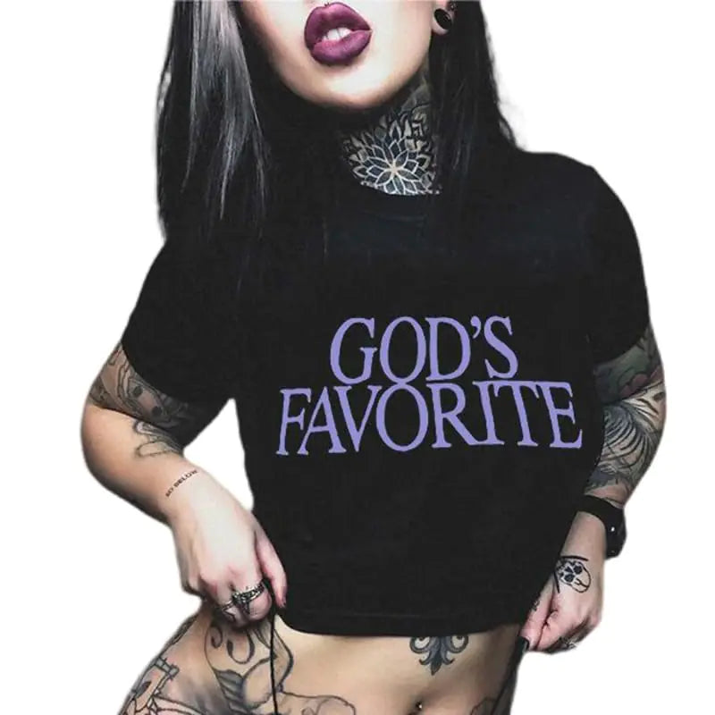 Baby Tees for Women Y2k Funny Graphic Short Sleeve Grunge 90s Teens Summer T-Shirts