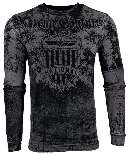Xtreme Couture by Affliction Mens Long Sleeve T-Shirt Lethal Moves 3XL Black