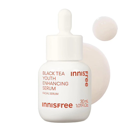 innisfree Black Tea Youth Enhancing Serum Korean Serum with Niacinamide for Firming and Glow